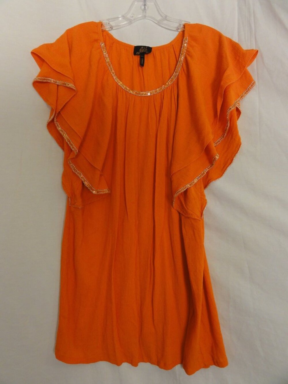 Faith batwing sleeveless orange top size XS